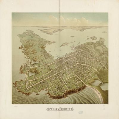 18" x 24" 1878 Map of Newport Rhode Island