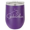 12 oz Double Wall Vacuum Insulated Stainless Steel Stemless Wine Tumbler Glass Coffee Travel Mug With Lid Godmother (Purple) view 1