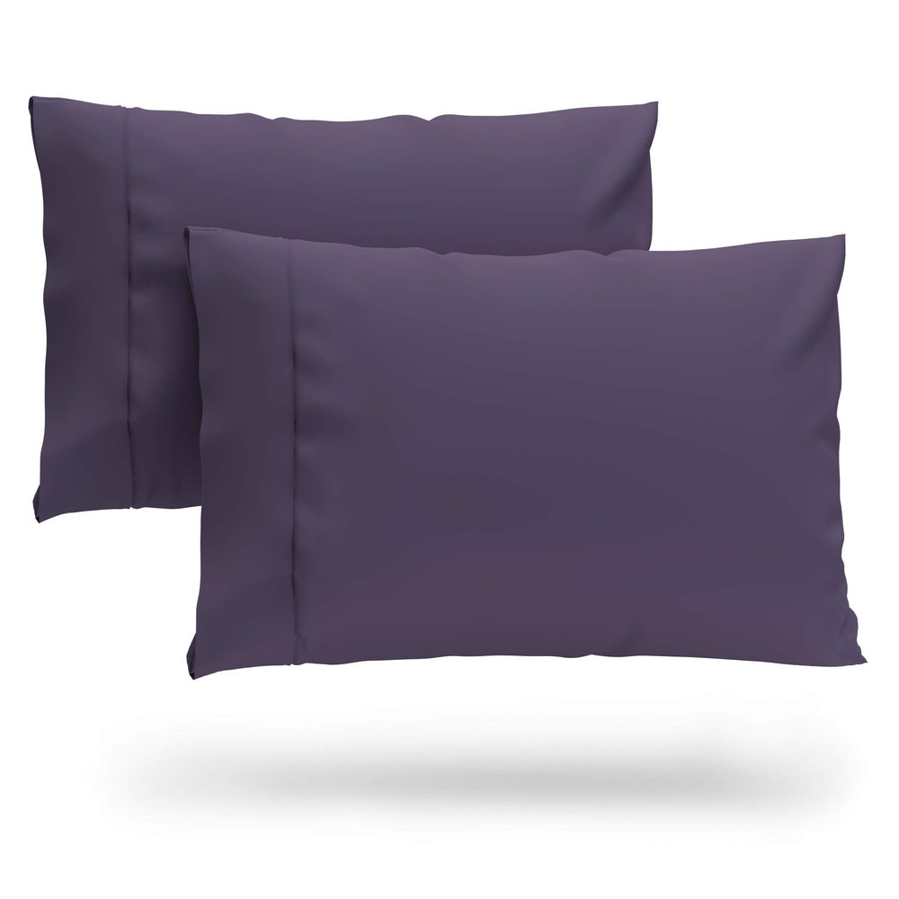 Cosy House Collection Luxury Cooling Rayon Derived from Bamboo Blend Ultra Soft Pillow Cases - Cooling & Breathable - Set of 2 Pillowcases with Envelope Closure (King, Purple)