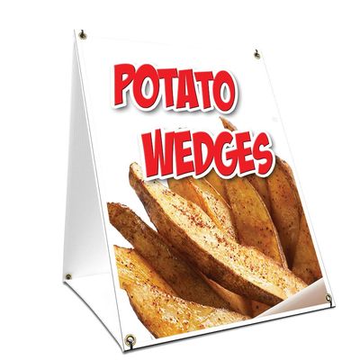 A-Frame Sidewalk Potato Wedges Sign with Graphics On Each Side | 24" X 36" Print Size