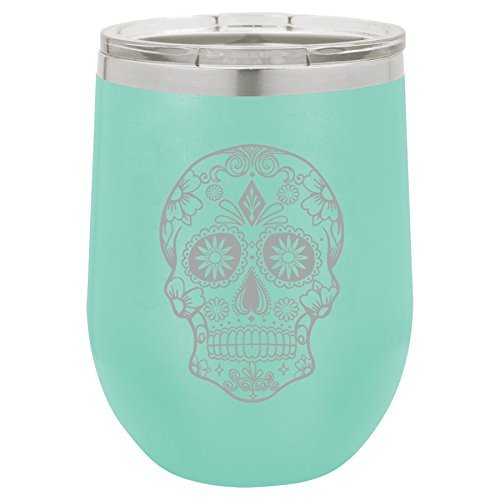 12 oz Double Wall Vacuum Insulated Stainless Steel Stemless Wine Tumbler Glass Coffee Travel Mug With Lid Boss Lady Fuel (Black)