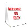 A-Frame Sidewalk Mechanic On Duty Sign with Graphics On Each Side | 18" X 24" Print Size view 1