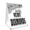 A-Frame Sidewalk We Buy Diamonds Sign with Graphics On Each Side | 18" X 24" Print Size view 1