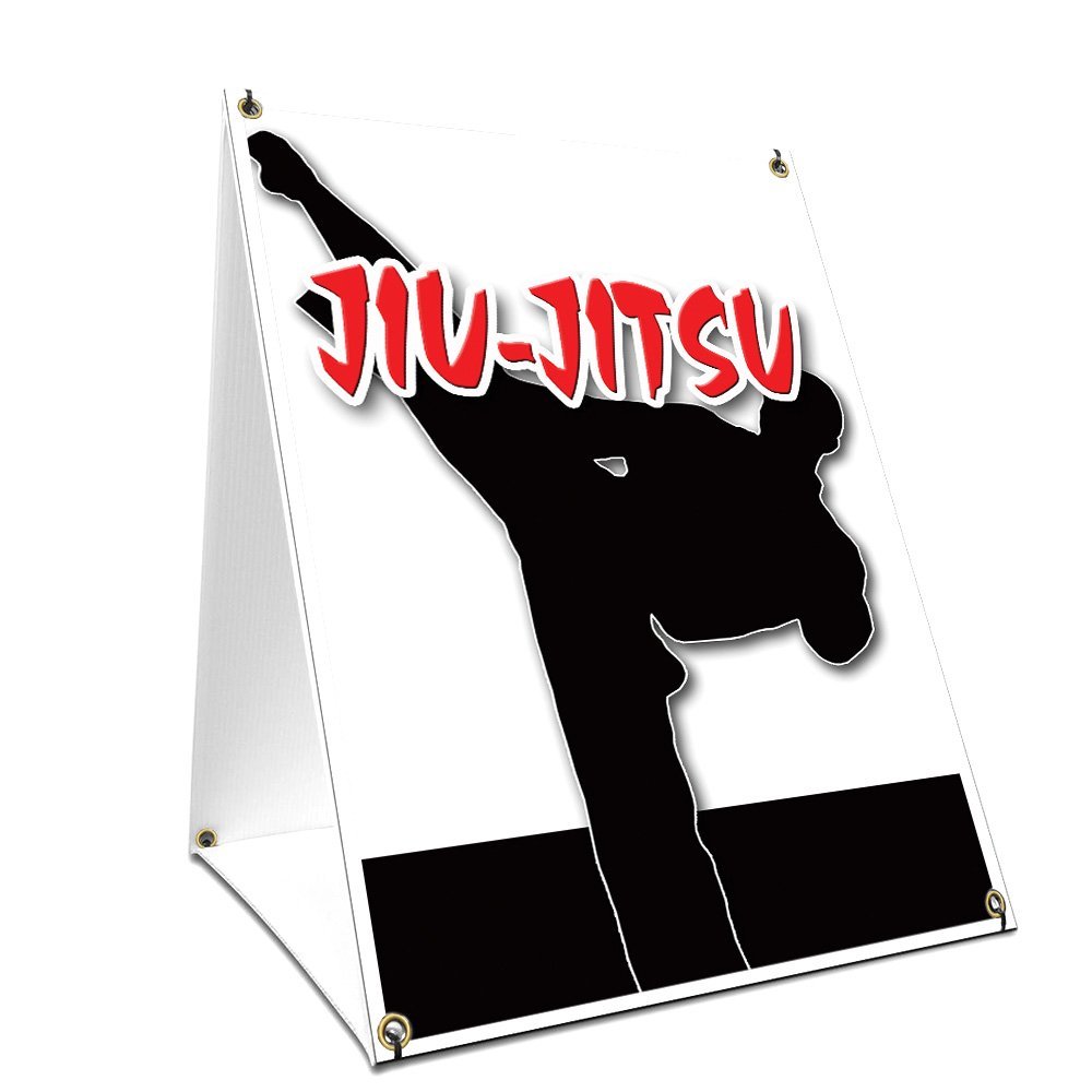 A-Frame Sidewalk Jiu-Jitsu Sign with Graphics On Each Side | 18" X 24" Print Size