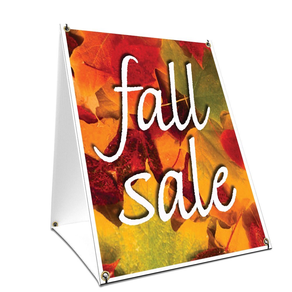 A-Frame Sidewalk Fall Sale Sign with Graphics On Each Side | 18" X 24" Print Size