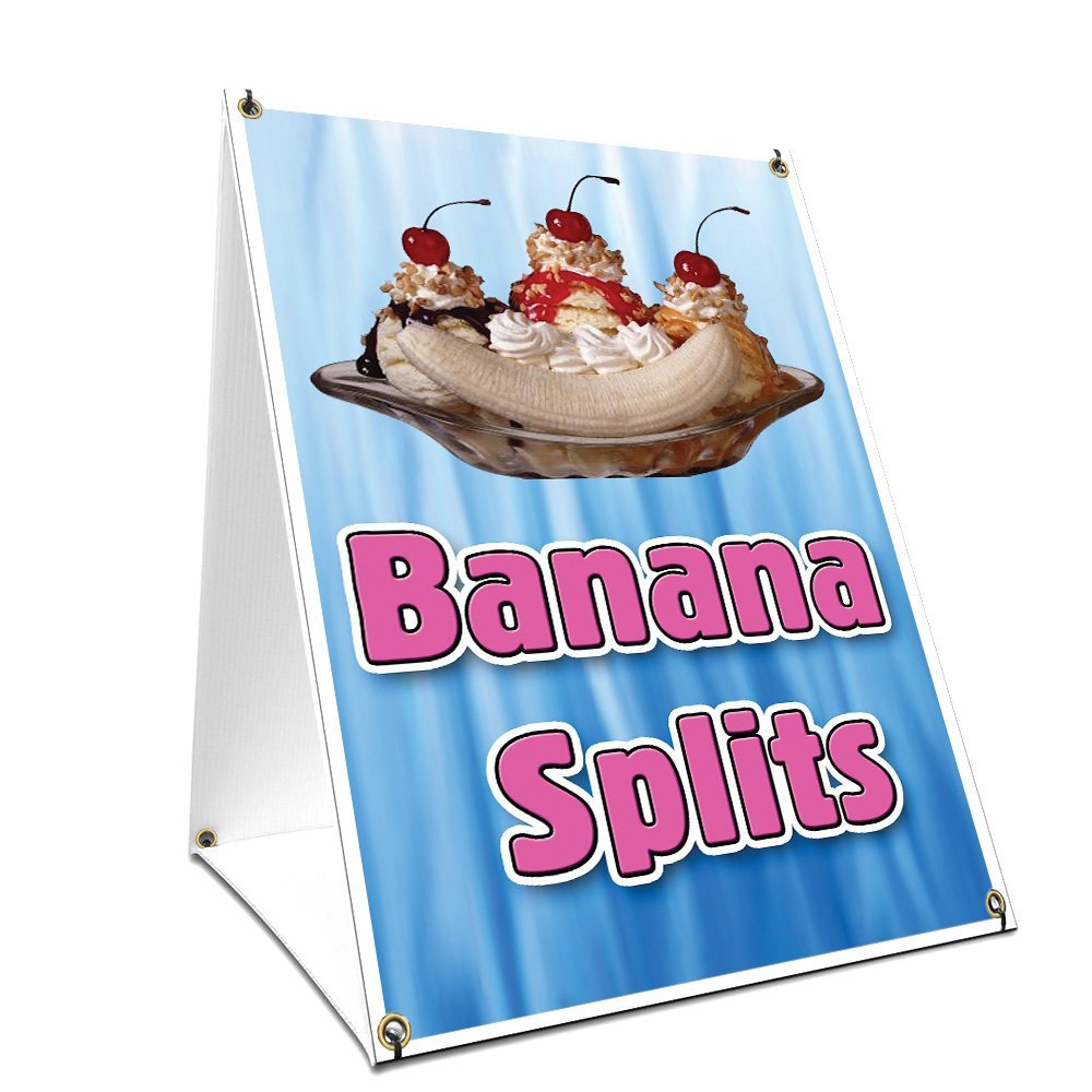 A-Frame Sidewalk Banana Splits Sign with Graphics On Each Side | 18" X 24" Print Size