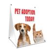 A-Frame Sidewalk Pet Adoption Today Sign with Graphics On Each Side | 18" X 24" Print Size view 1