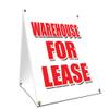 A-Frame Sidewalk Warehouse for Lease Sign with Graphics On Each Side | 18" X 24" Print Size view 1