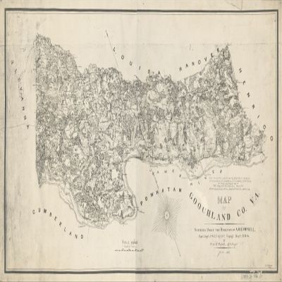 14" x 24" 1863 Map of Goochland County Virginia