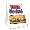 A-Frame Sidewalk Steak Sandwich Sign with Graphics On Each Side | 18" X 24" Print Size view 1