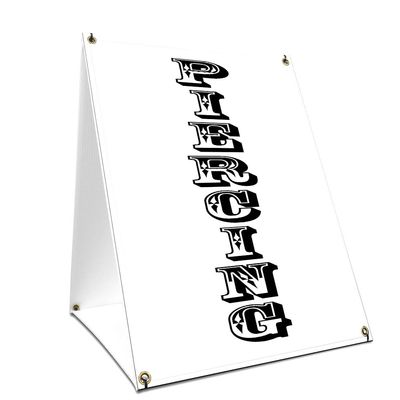 A-Frame Sidewalk Piercing Vertical Sign with Graphics On Each Side | 24" X 36" Print Size