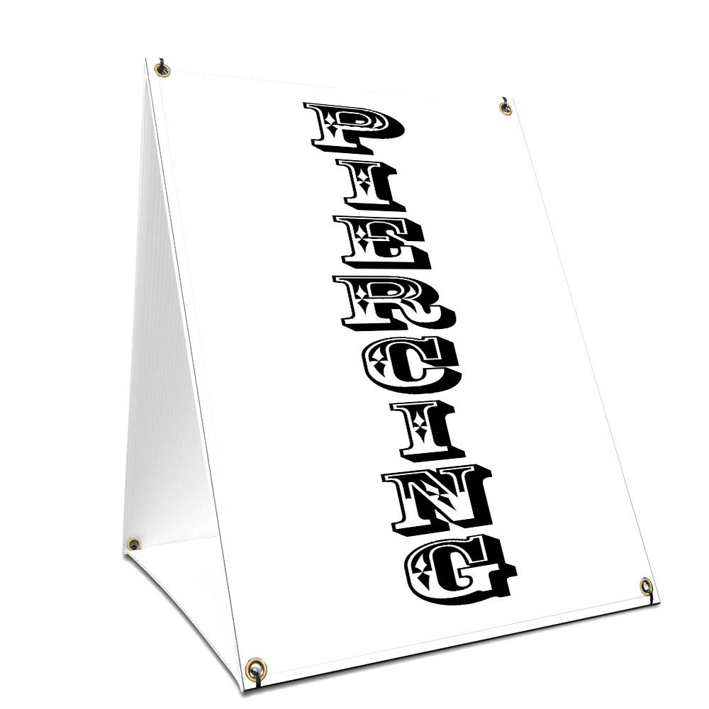 A-Frame Sidewalk Piercing Vertical Sign with Graphics On Each Side | 24" X 36" Print Size