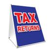 A-Frame Sidewalk Tax Returns Sign with Graphics On Each Side | 18" X 24" Print Size view 1