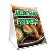 A-Frame Sidewalk Jalapeno Poppers Sign with Graphics On Each Side | 18" X 24" Print Size view 1