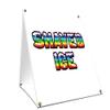 A-Frame Sidewalk Shaved Ice Sign with Graphics On Each Side | 24" X 36" Print Size view 1