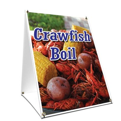 A-Frame Sidewalk Crawfish Boil Sign with Graphics On Each Side | 18" X 24" Print Size