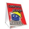 A-Frame Sidewalk Computer Repair Sign with Graphics On Each Side | 18" X 24" Print Size view 1