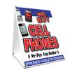 A-Frame Sidewalk We Buy Cell Phones Sign with Graphics On Each Side | 18" X 24" Print Size view 1