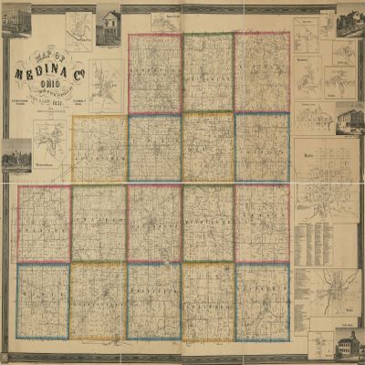16" x 24" 1856 Map of Medina County Ohio
