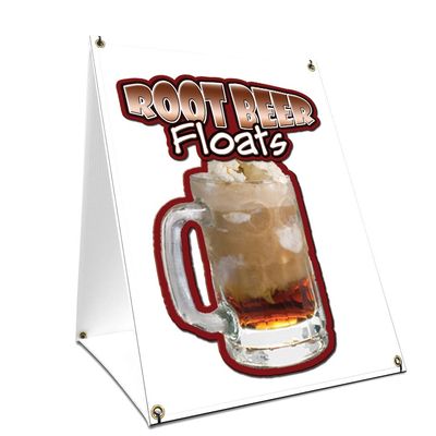 A-Frame Sidewalk Root Beer Float Sign with Graphics On Each Side | 18" X 24" Print Size