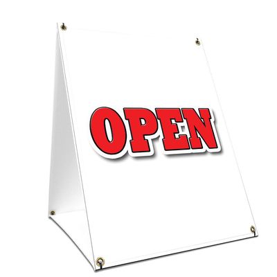 A-Frame Sidewalk Open Sign with Graphics On Each Side | 18" X 24" Print Size