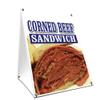 A-Frame Sidewalk Corned Beef Sandwich Sign with Graphics On Each Side | 18" X 24" Print Size view 1