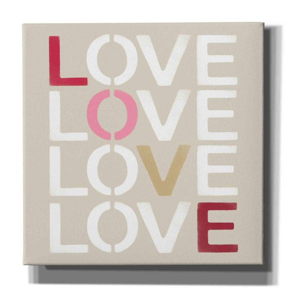 Epic Graffiti 'Love Stencil' by Linda Woods, Canvas Wall Art, 16"x18"