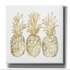 Epic Graffiti 'Three Golden Pineapples' by Linda Woods, Canvas Wall Art, 16"x18" view 1