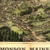 14" x 24" 1889 Map of Monson Maine United States view 2