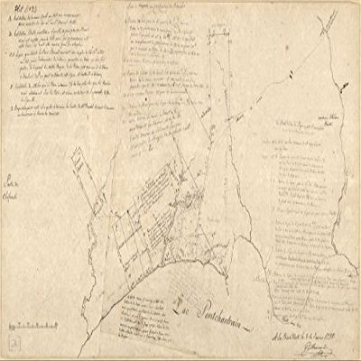 12" x 24" 1798 Map of North Shore of Lake Pontchartrain Louisiana Manuscripts