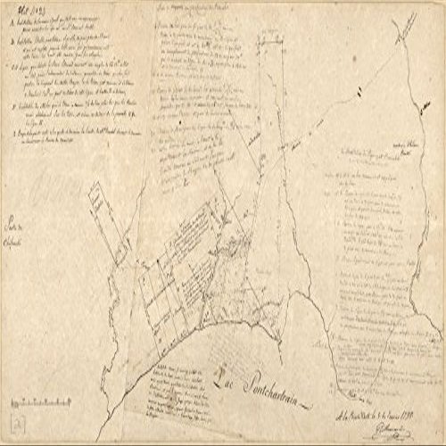 12" x 24" 1798 Map of North Shore of Lake Pontchartrain Louisiana Manuscripts
