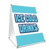 A-Frame Sidewalk Ice Cold Drinks Sign with Graphics On Each Side | 18" X 24" Print Size view 1