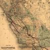 16" x 24" 1876 Map of California Railroad view 2