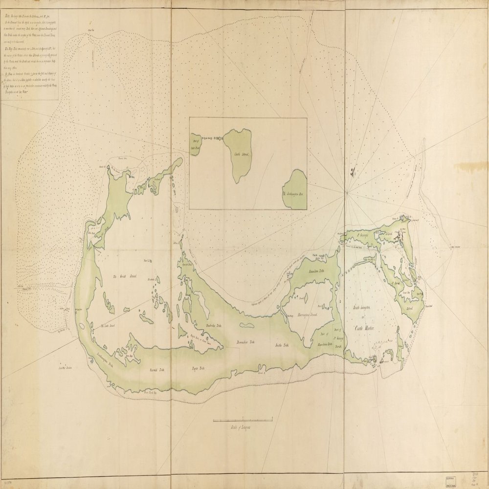 12" x 24" Map of The Bermuda Islands Nautical Charts