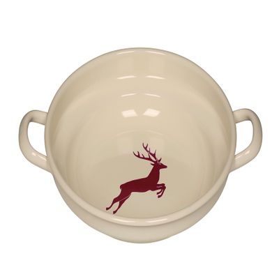 RIESS Bauer Bowl Flat 9.4 inches (24 cm) Medium Pot, 1kg, HIRSCH Red