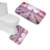 Amagical Lavender Flowers Pattern Bathroom Rug Mats Set 2 Piece Memory Foam Extra Soft Shower Bath Rugs Contour Mat Purple view 1