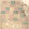 18" x 24" 1870 Map of Cook Du Page Counties & Norther Portion of Lake County Indiana view 1