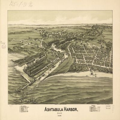 18" x 24" 1896 Map of Ashtabula Harbor Ohio