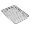 Aspire Baking Sheet with Rack Set, Stainless Steel Cookie Sheet and Cooling Rack-15.8"L x 12"W x 1"H view 1