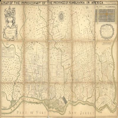 14" x 24" 1846 Map of Pennsylvania Province Names of Original Purchasers