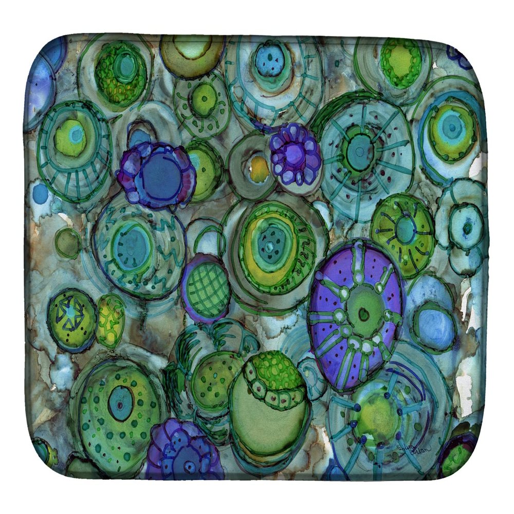 Caroline's Treasures 8962DDM Abstract in Blues and Greens Dish Drying Mat Absorbent Dish Drying Mat Pad for Kitchen Counter Dish Drainer Mat for Countertop, 14 x 21", Multicolor
