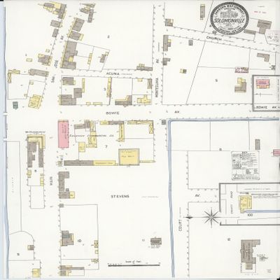 18" x 24" 1909 Map of Solomonville Graham County Arizona Sanborn Fire Insurance