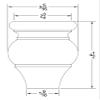 Highland Manor Wood Products Crenshaw Bun Foot - 4 1/2" Tall x 3 3/8" Wide (Cherry) (Set of 4) view 3