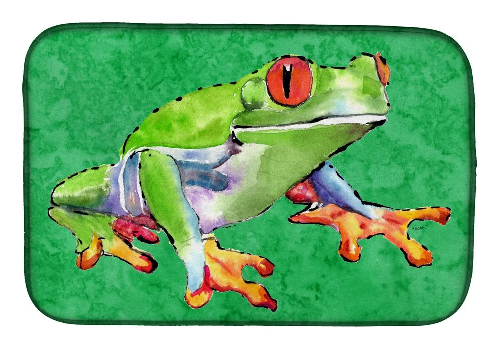 Caroline's Treasures 8688DDM Frog Dish Drying Mat Absorbent Dish Drying Mat Pad for Kitchen Counter Dish Drainer Mat for Countertop, 14 x 21", Multicolor