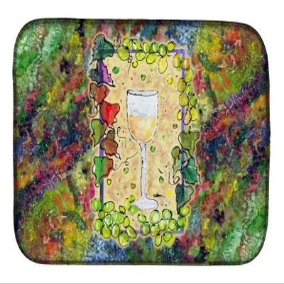 Caroline's Treasures 8617DDM Wine Dish Drying Mat Absorbent Dish Drying Mat Pad for Kitchen Counter Dish Drainer Mat for Countertop, 14 x 21", Multicolor
