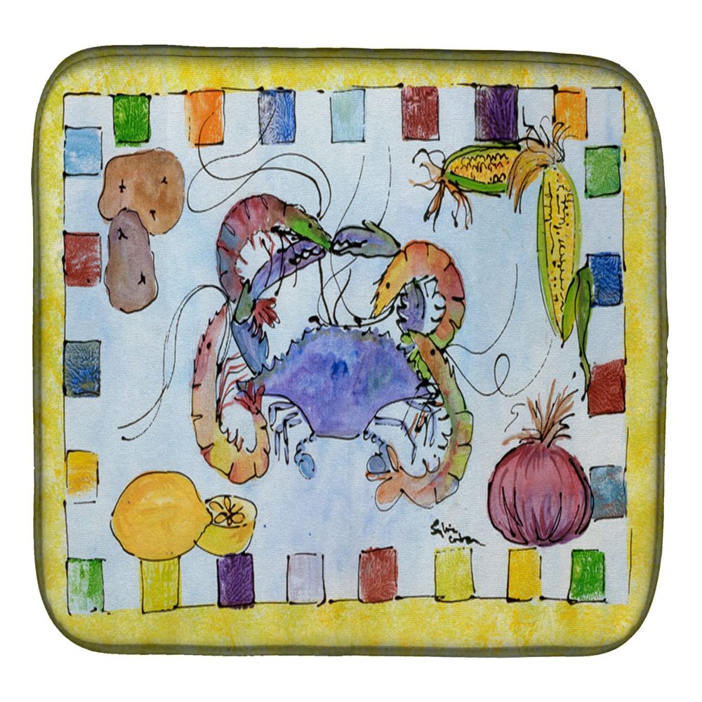 Caroline's Treasures 8068DDM Crab Dish Drying Mat Absorbent Dish Drying Mat Pad for Kitchen Counter Dish Drainer Mat for Countertop, 14 x 21", Multicolor