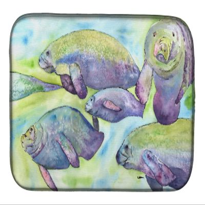 Caroline's Treasures 8544DDM Manatee Dish Drying Mat Absorbent Dish Drying Mat Pad for Kitchen Counter Dish Drainer Mat for Countertop, 14 x 21", Multicolor