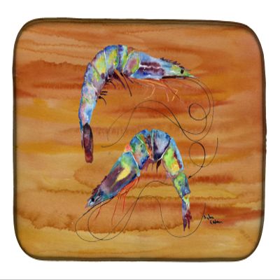 Caroline's Treasures 8145DDM Shrimp Dish Drying Mat Absorbent Dish Drying Mat Pad for Kitchen Counter Dish Drainer Mat for Countertop, 14 x 21", Multicolor