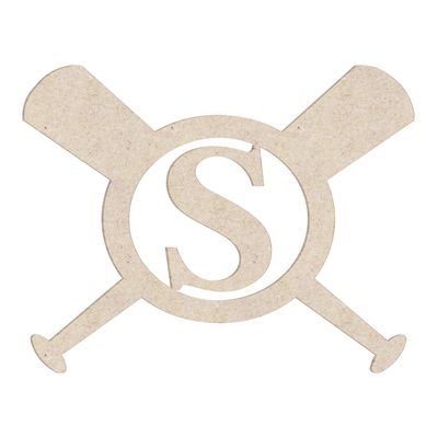 20" Baseball Bats Unfinished Wood Initial Monogram Letter S (Sizes 12"-30")