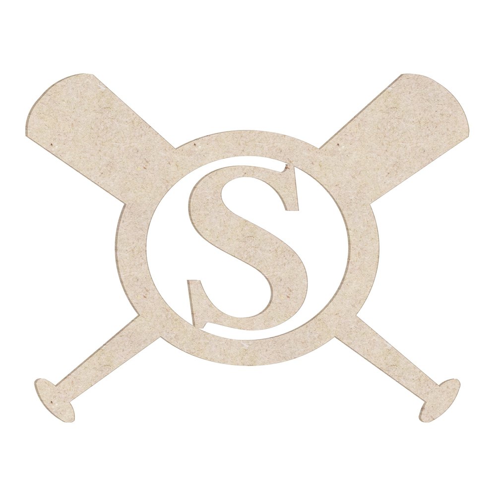 20" Baseball Bats Unfinished Wood Initial Monogram Letter S (Sizes 12"-30")